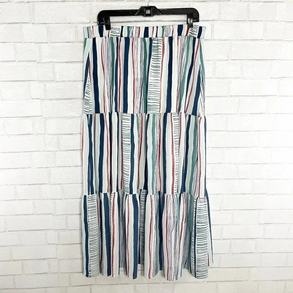 Lane Bryant Multicolor Striped Maxi Skirt Women's Plus Size 14/16 - Picture 2 of 7